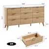 Modern 9-Drawer Dresser with Curved Profile, 60.6" Wide Fluted Wood Drawers & Gold Handles, Thickened Design for Bedroom or Living Room Storage - 2 of 4