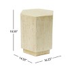 Indoor Hexagonal Archaistic Side Table,MGO Small Space Coffee Table,No Assembly,Side Table For Living Room And Bedroom-Coolbibila - 4 of 4