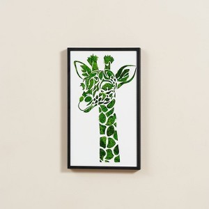 Gulches Giraffe Metal Art - Eco-Friendly Moss Wall Decor for a Lively Touch - 1 of 4