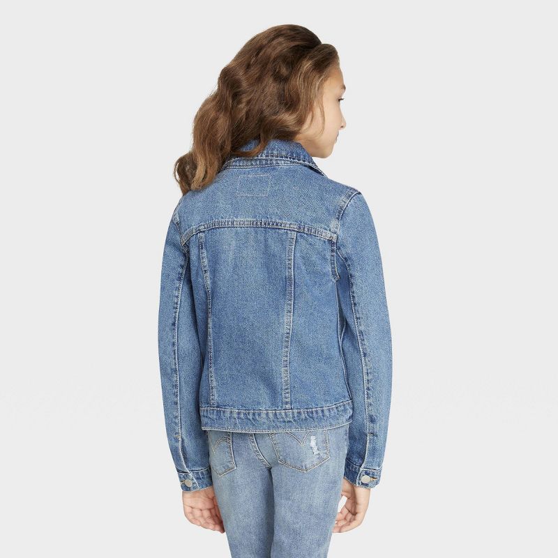 Levi's® Girls' Trucker Jeans Jacket - Dark Wash, 2 of 10
