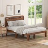 Tangkula 14'' Full Size Wooden Platform Bed Frame w/ Strong Slat Support Brown Cherry - 4 of 4