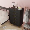 Dresser for Bedroom, Fluted Dressers & Chest of Drawers, Wooden Storage Organizer with Gold Metal Handles & Legs for Living Room, Entryway - 2 of 4