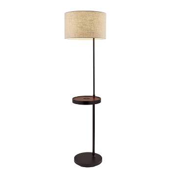 63.5" Oliver Charge Shelf Floor Lamp Black - Adesso