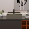 CASAINC 20 Inch Rectangular Concrete Vessel Sink with Drainer, Taupe Clay - 2 of 4