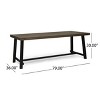NicBex Outdoor Dining Table,Square/Rectangular Patio Table with Acacia Wood Top for 3-4 Person,Outdoor Furniture - 3 of 4