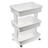 3-Tier Plastic Multi-Purpose Rolling Laundry Cart, Arctic White, Case Pack 1 - 3 of 4