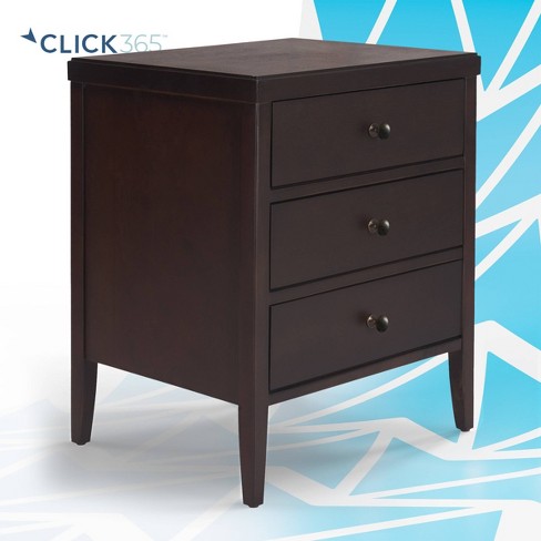 Solid wood 3 online drawer bedside table