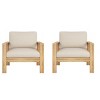 Outdoor Wood Lounge Chair,Modern Upholstered Arm Chair with Acacia Wood Frame,Patio Accent Chairs for Backyard Garden-Coolbibila - 3 of 4