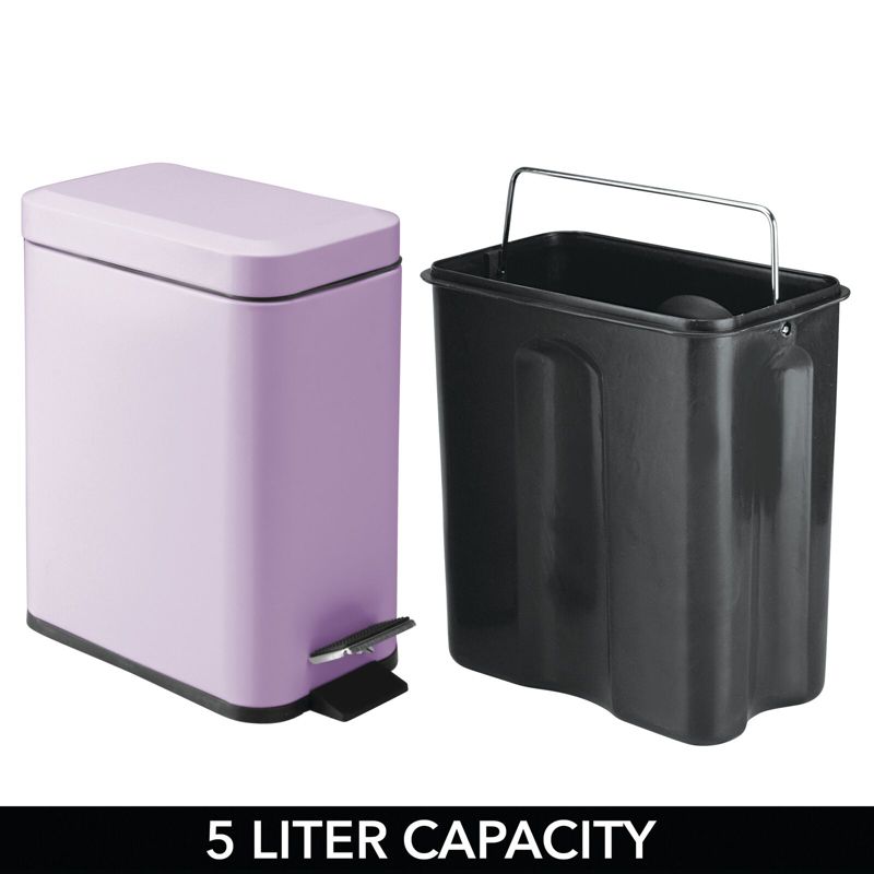 mDesign Step Trash Can, Gallon Garbage Bin, Removable Liner Bucket, 4 of 7