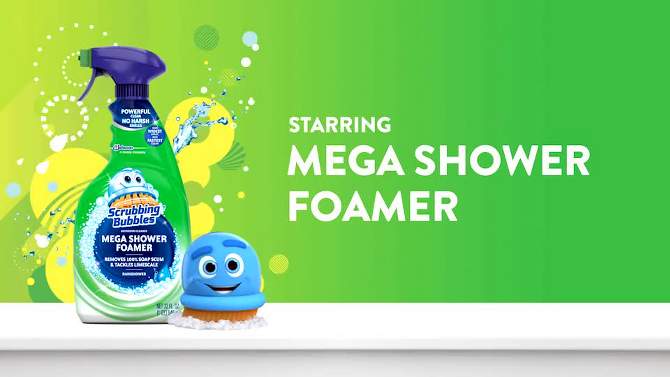 Scrubbing Bubbles Rainshower Scent Mega Shower Foamer Bathroom Cleaner Spray - 32oz, 2 of 14, play video
