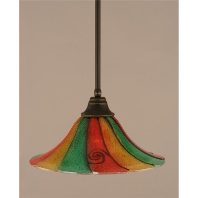 Toltec Lighting Any 1 - Light Pendant in  Dark Granite with 16" Mardi Gras Shade