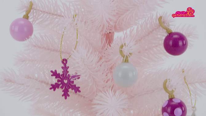 Our Generation Snowflakes &#38; Sparkles Pink Holiday Tree Accessory Set for 18&#34; Dolls, 2 of 7, play video