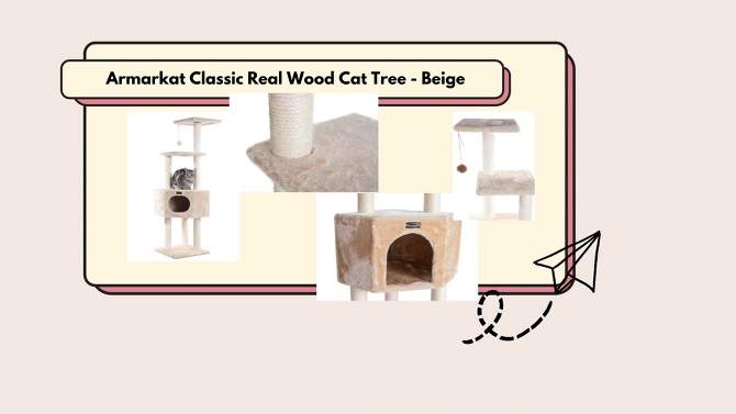 Armarkat Classic Real Wood Cat Tree - Beige, 2 of 9, play video