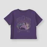 Girls' Disney Villains Boxy Short Sleeve Graphic T-Shirt - Dark Purple