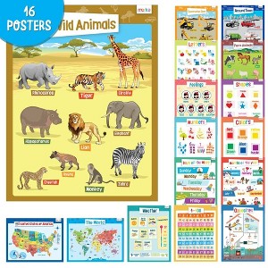 Merka Teacher Supplies Poster Board Classroom Decor Educational Posters For Toddlers Preschool Posters Set Of 16 - 1 of 4