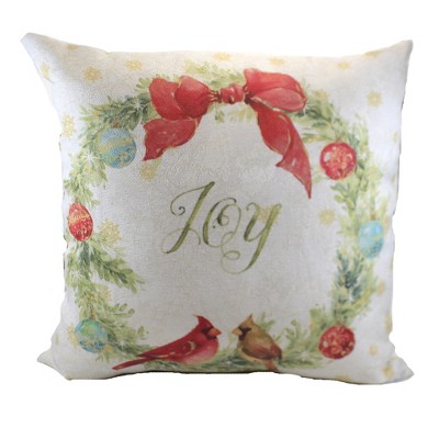 Manual Woodworkers And Weavers 17.0 Inch Precious Holiday Pillow Christmas Joy Cardinals Throw Pillows