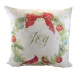 Home Decor 17.0" Precious Holiday Pillow Christmas Joy Cardinals  -  Decorative Pillow