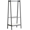 Freestanding Coat Rack, Wood Clothes Rack with Rattan Shelf, Garment Racks for Hanging Clothes, Entryway Coat Rack Standing For Bedroom Office - 3 of 4