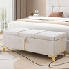 CAVINAS Elegant Upholstered Storage Ottoman Bench for Bedroom,47.2" Storage Bench with Metal Legs,Ottoman for Living Room,Entryway - 2 of 4