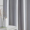 HLC.ME Jefferson Faux Silk Semi Sheer Light Filtering Microfiber Lined Grommet Lightweight Window Curtains, 2 Panels - 4 of 4