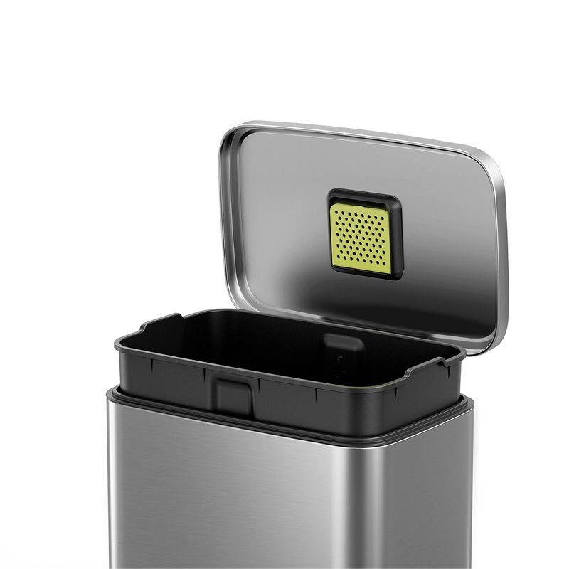 EKO Stainless Steel 50L Madison Step Trash Can, 3 of 7
