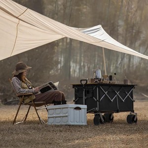 Folding Wagon, Heavy Duty Utility Beach Wagon Cart for Sand - 1 of 4