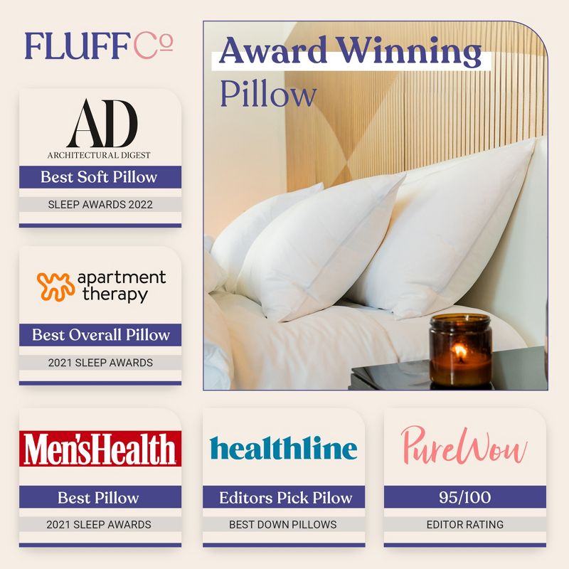 FluffCo Down & Feather Classic Hotel Pillow, 4 of 8