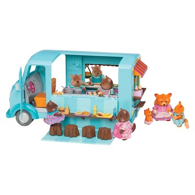Li'l Woodzeez Toy Food Truck with Accessories 89pc - Honeysuckle Sweets & Treats, image 4 of 10 slides