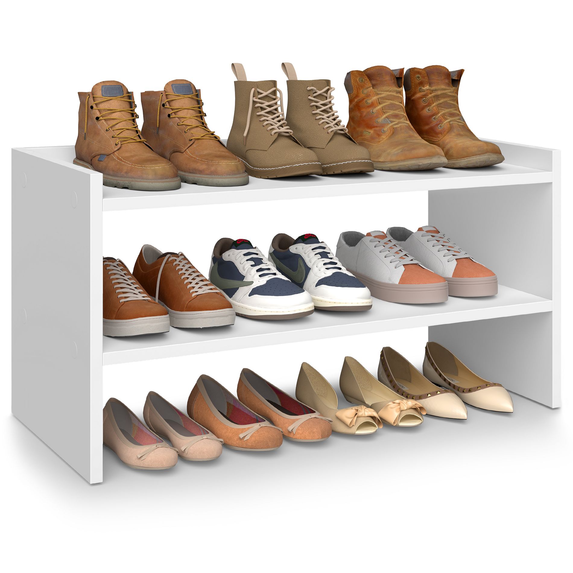 VASAGLE Shoe Rack for Closet, Stackable Shoe Organizer Shelf for Entryway
