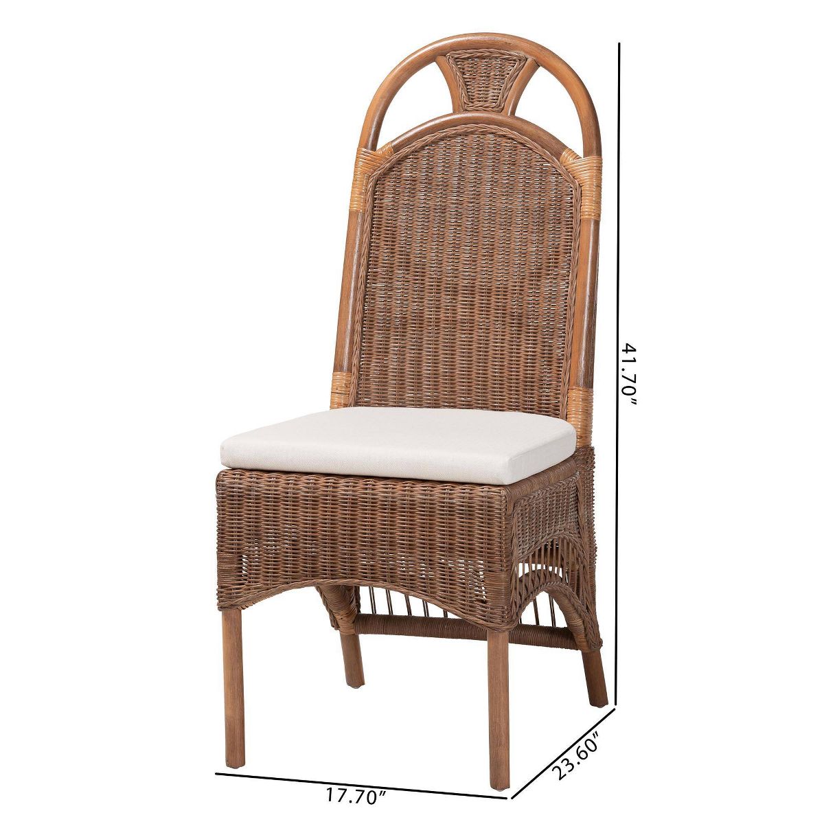 bali & pari Raya Natural Rattan Dining Chair Brown - thumbnail 5