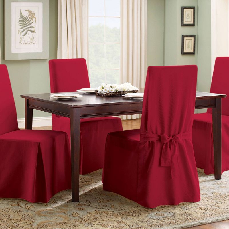 Cotton Duck Long Dining Room Chair Slipcover - Sure Fit, 4 of 6