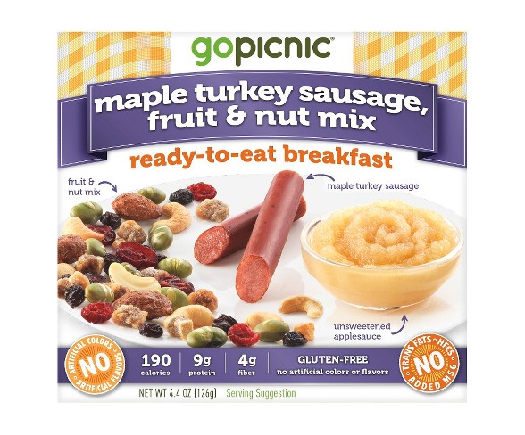 GoPicnic Maple Turkey Sausage-Fruit & Nut Mix Ready-To-Eat Breakfast - 4.5oz