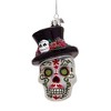 Kurt Adler Noble Gems Glass Ornaments for Christmas Tree, Skeleton Heads, Assorted (Pack of 2) - 2 of 3