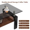 RISOKEYS Rectangle Coffee Table - Tempered Glass Top with MDF Layer, Modern Coffee Table with Storage Shelf for Living Room - 4 of 4