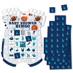 Big Dot of Happiness Go, Fight, Win - Sports - Picture Bingo Cards and Markers - Baby Shower Shaped Bingo Game - Set of 18 - 1 of 4