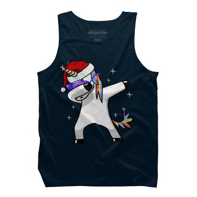 Men's Design By Humans Dabbing Unicorn Shirt Hip Hop Dab Santa Hat Christmas Shirt V By vomaria Tank Top