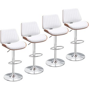 Gikpal Swivel Barstools for Kitchen Island with Bentwood Back & Leather Seat, Counter Height Bar Chair with Back & Footrest, for Kitchen, Dining Room - 1 of 4