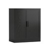 [36-inch | Upgraded Double Door]Black Modern Storage Cabinet (Glass Doors + Dual-Purpose for Living Room/Bedroom) - 4 of 4