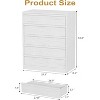 Modern Natural Wood Tall Chest with Large Storage Drawers, Sleek Bedroom Dresser Organizer for Living Room - 2 of 4