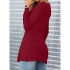 Imily Bela Chic Knot Front V Neck Blouse Long Sleeve Womens Top Elegant Everyday Pullover - 3 of 4