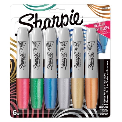 Photo 1 of Sharpie 6pk Permanent Marker Metallic Chisel Tip Multicolor