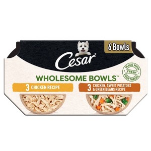 Cesar Wholesome Bowls Variety Pack Small Breed Wet Dog Food - 3oz/6ct - 1 of 4