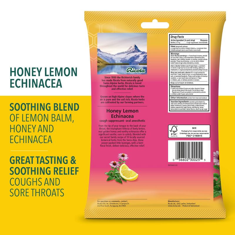 Ricola Throat Drops - Honey Lemon with Echinacea - 45ct, 5 of 10