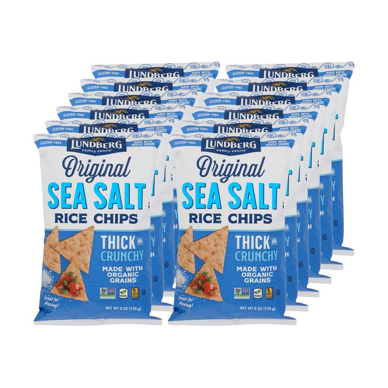 Lundberg Sea Salt Rice Chips - Case of 12/6 oz, 1 of 6