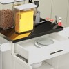 HOMCOM Rolling Kitchen Island Utility Trolley, Storage Cart on Wheels With Drawer - 4 of 4