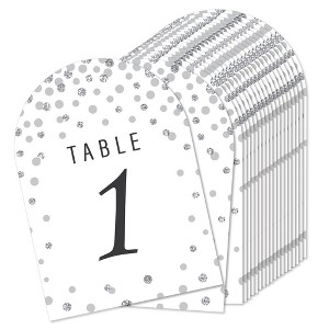 Big Dot of Happiness Silver Wedding - Wedding Receptions, Parties or Events Double-Sided 5 x 7 inches Cards - Table Numbers - 1-20 - 1 of 4