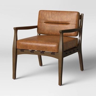 Sylva Strap Chair Caramel Faux Leather - Threshold™