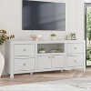Farmhouse TV Stand Large Entertainment Stand for TV Up to 80 Inch, with 6 Storage Drawer & Soundbar Shelf, Television Consoles Stands - 2 of 4