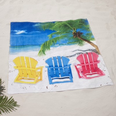 Lakeside Oversized 54" x 68" Jumbo Beach Towel for Swimming - Adirondack Chairs
