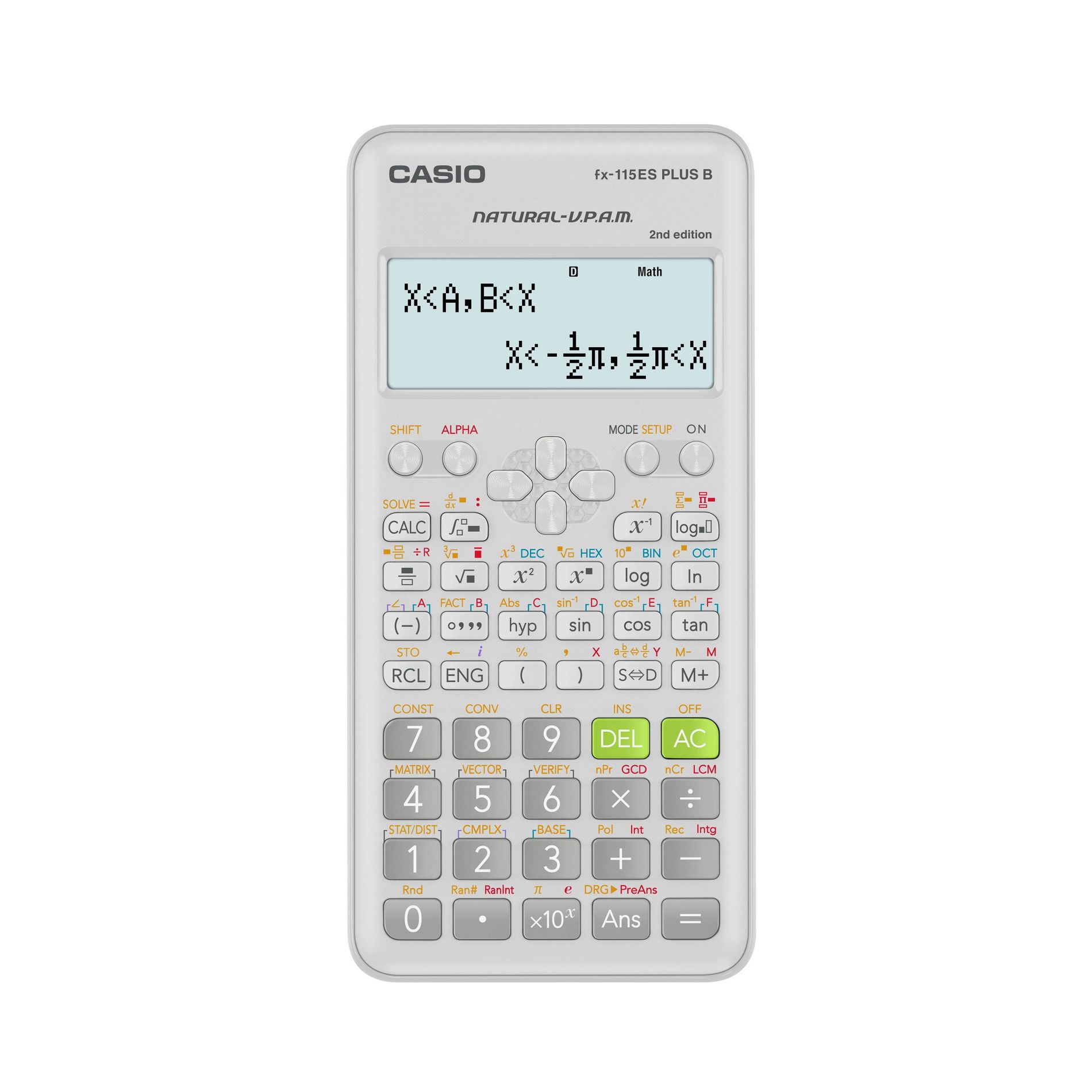 Casio FX-115ESPLUS 2nd Edition - White: Approved for SAT, ACT, AP Calculus